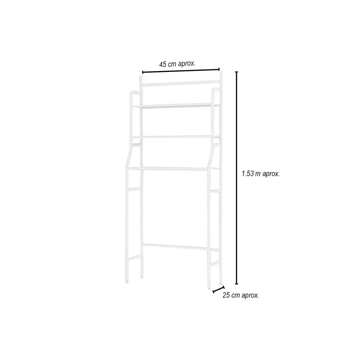 GENERICO - Estante organizador de baño 3 niveles Blanco