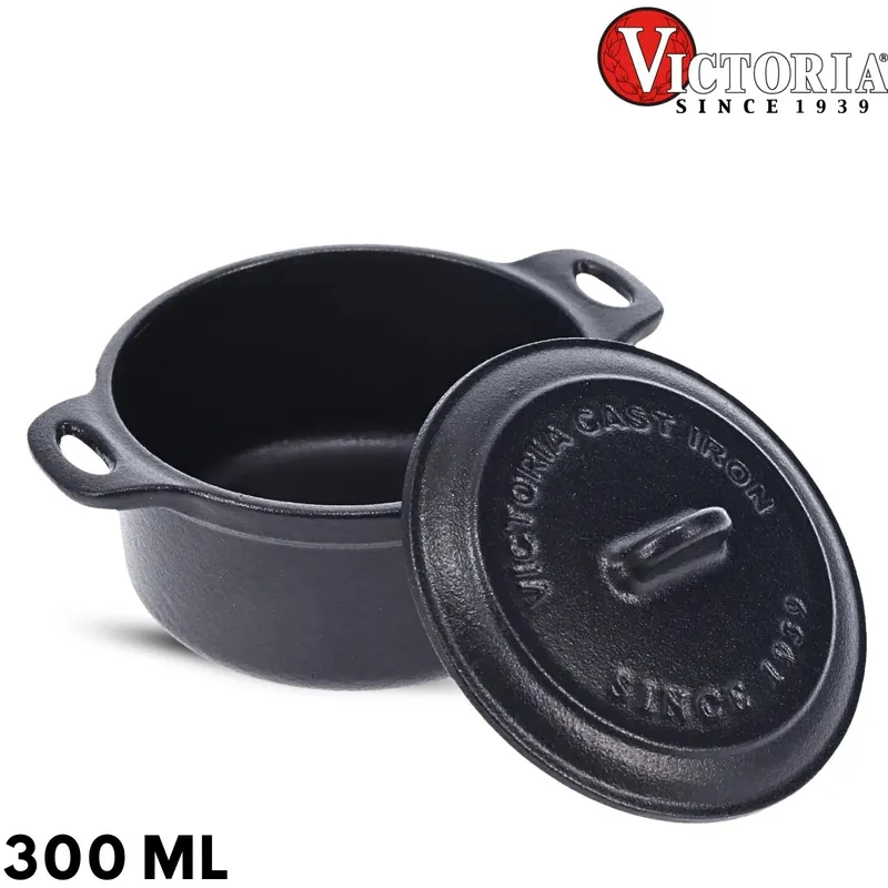 VICTORIA - Mini Olla Cocotte Hierro Fundido Curado 300 ML - Victoria