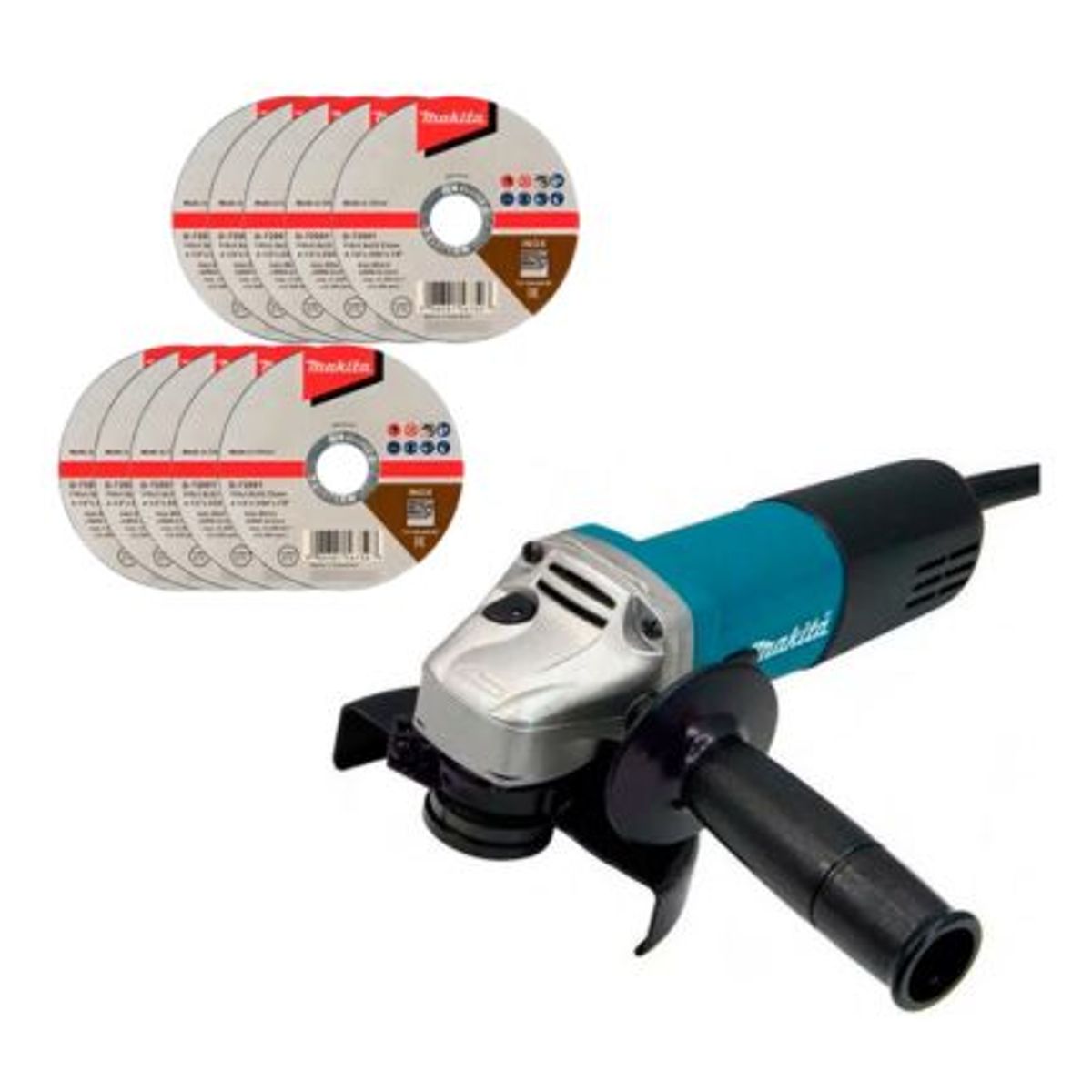 MAKITA - ESMERIL ANGULAR 4 1/2" 840W 9557HPG + 10 DISCOS INOX D-72001 - MAKITA