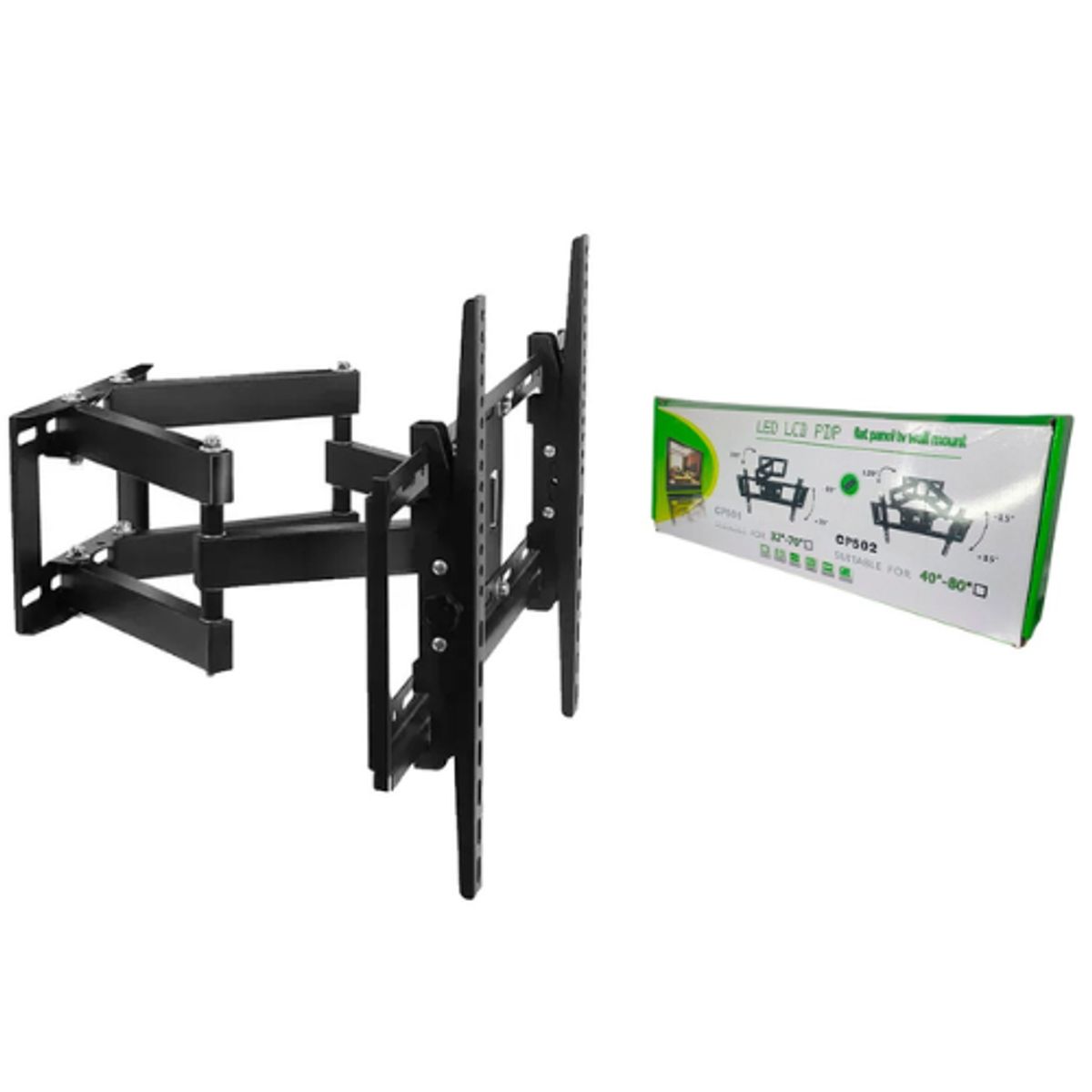 GENERICO - Rack Soporte Tv Lcd Led Smart 40 a 80 Pulgadas Doble Brazo CP502