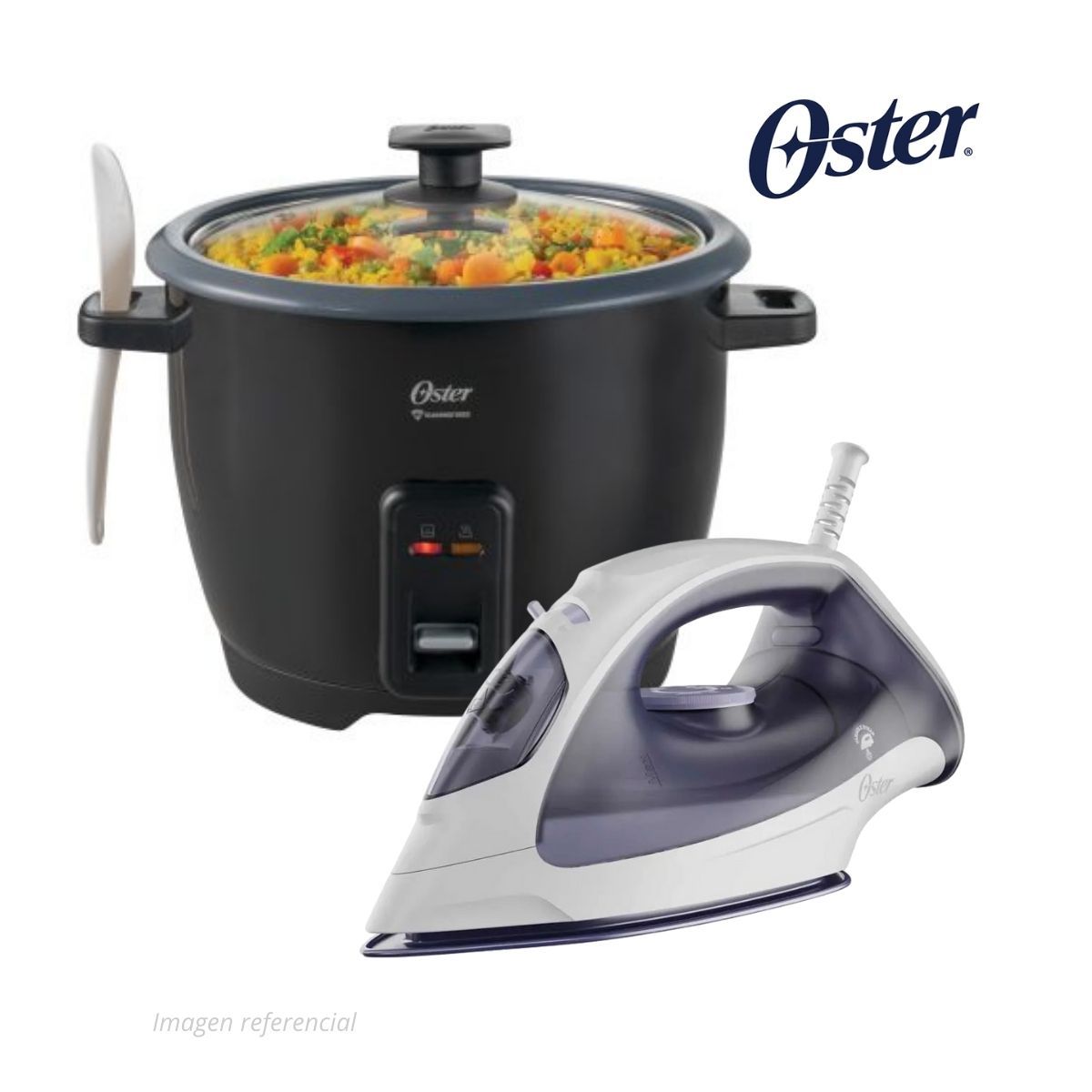 OSTER - COMBO OSTER Olla Arrocera 1.8 Litros + Plancha Liviana a Vapor