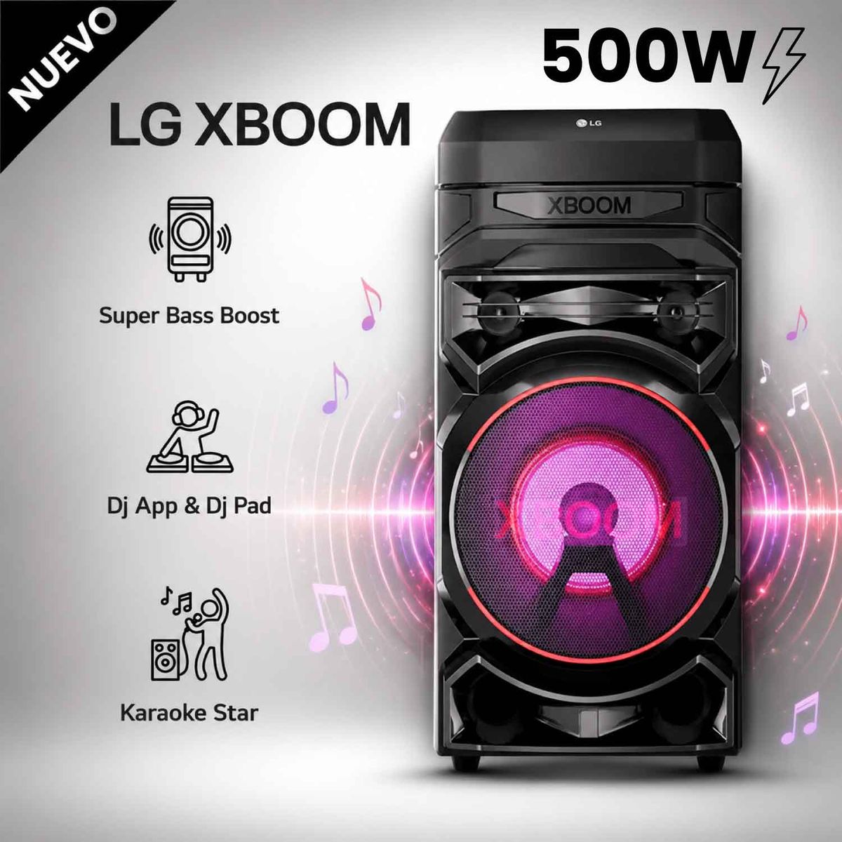 LG - Torre de Sonido LG XBOOM RNC5 Multi-Bluetooth Karaoke Star