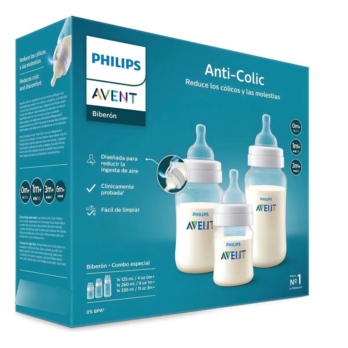 Philips Avent - Set De Regalo Avent Anticolico Recien Nacido De 3 Biberones