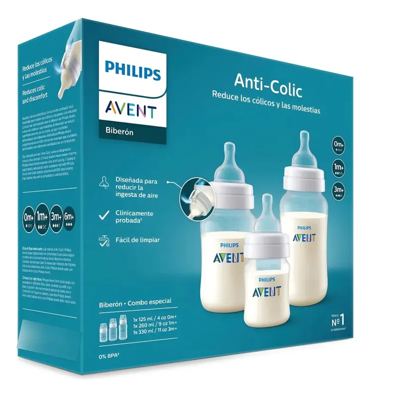 PHILIPS AVENT - Set De Regalo Avent Anticolico Recien Nacido De 3 Biberones