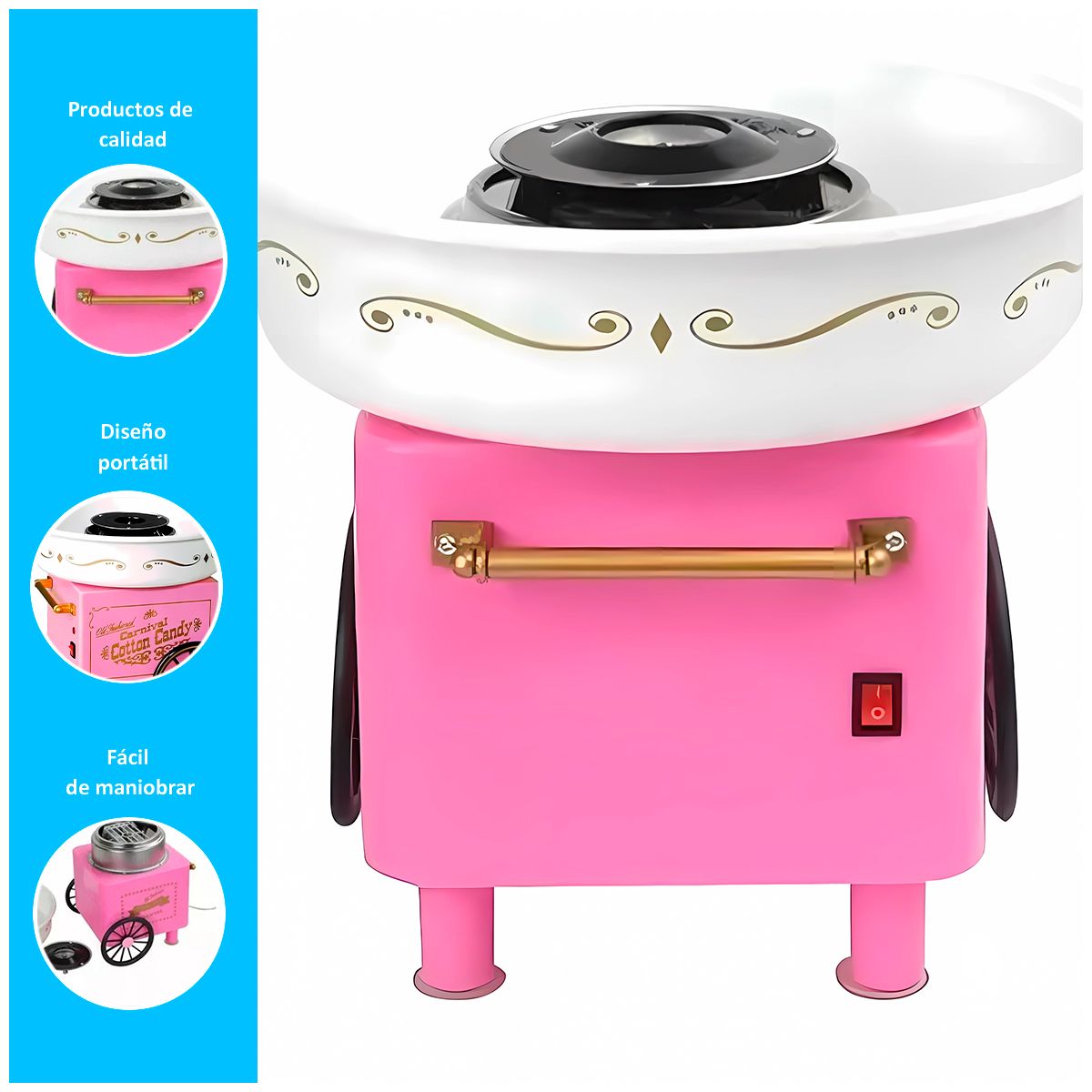 GENERICO - Maquina Para Hacer Copos De Nieve Algodón De Azúcar 500w