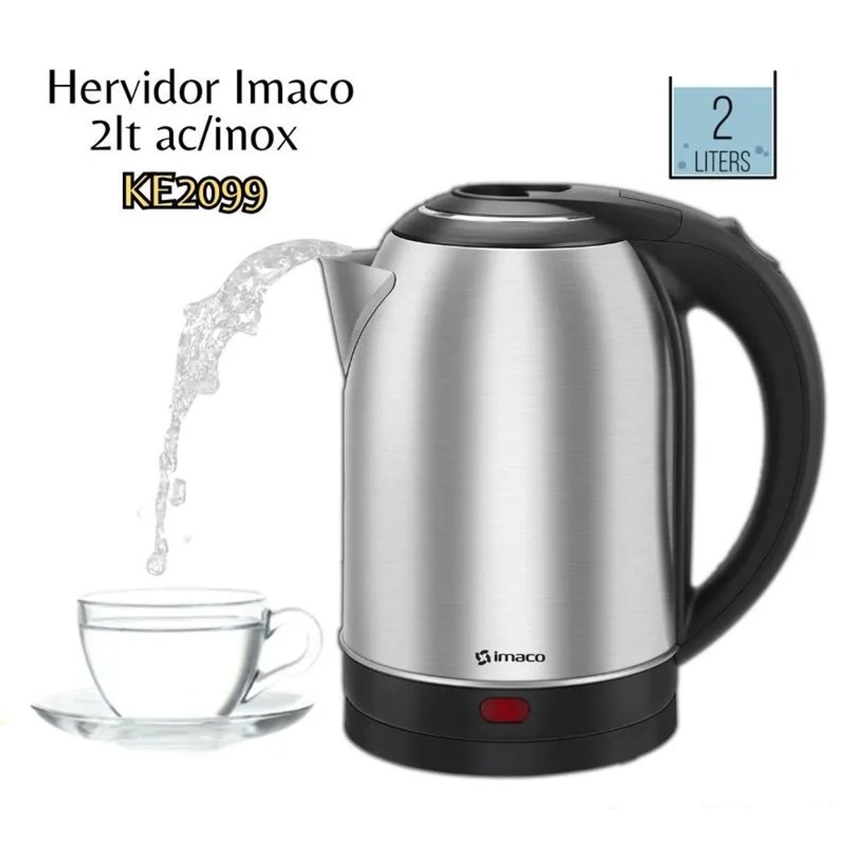 IMACO - Hervidor Eléctrico 2 Litros Ac/inox KE2099 Imaco