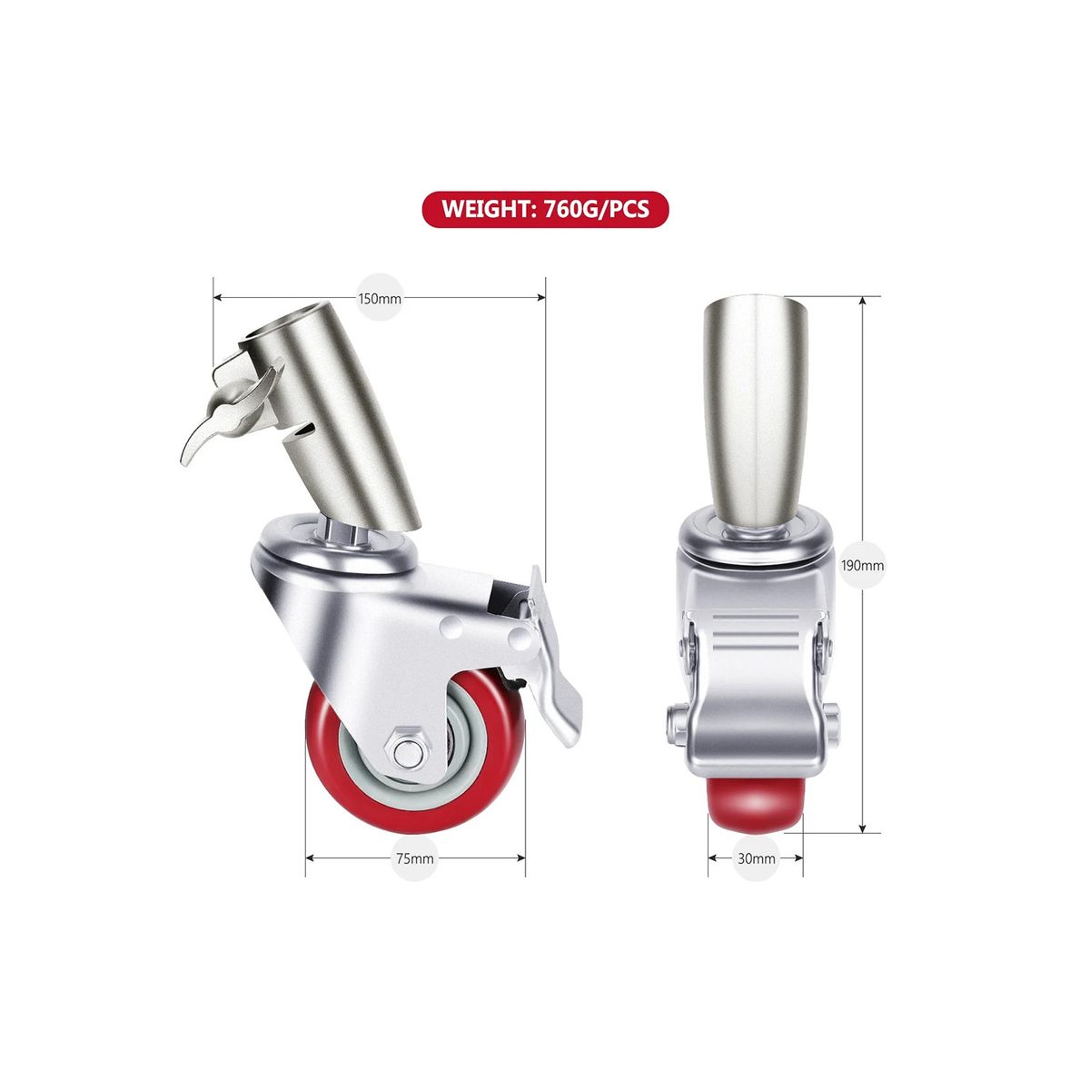 NEEWER - Pack de 3 ruedas Neewer para C-Stand