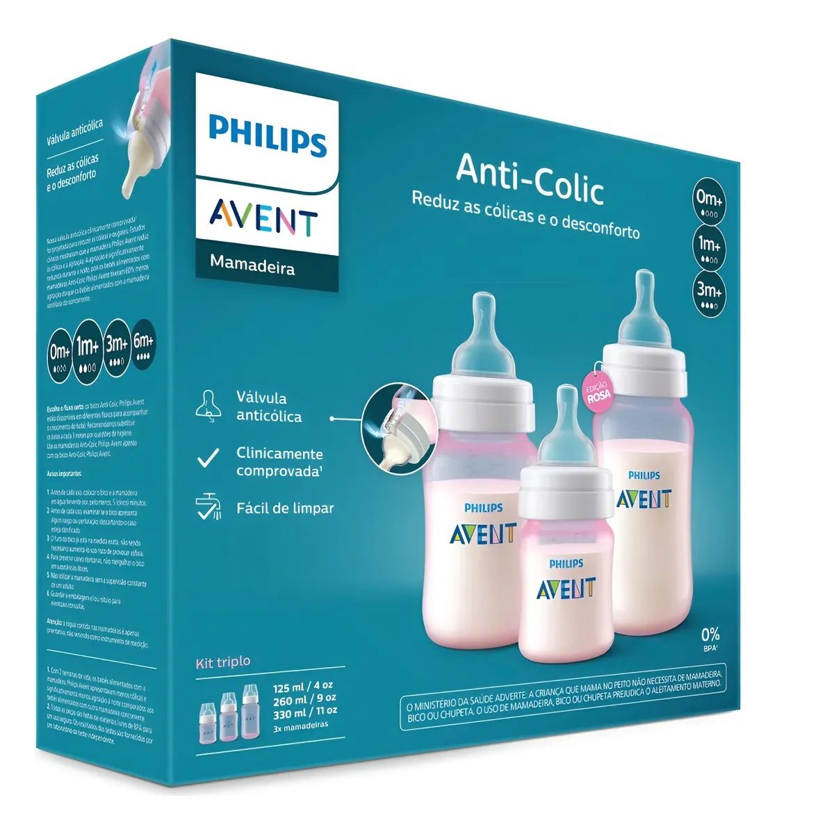 AVENT - Set De Regalo Avent Anticolico Recien Nacido Rosa 3Biberones