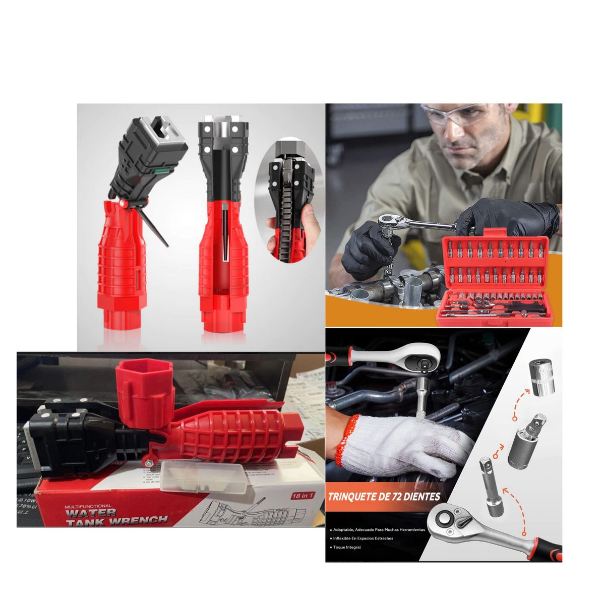 ROHS - Llave De Gasfiteria + Set De Dados De 46 Piezas