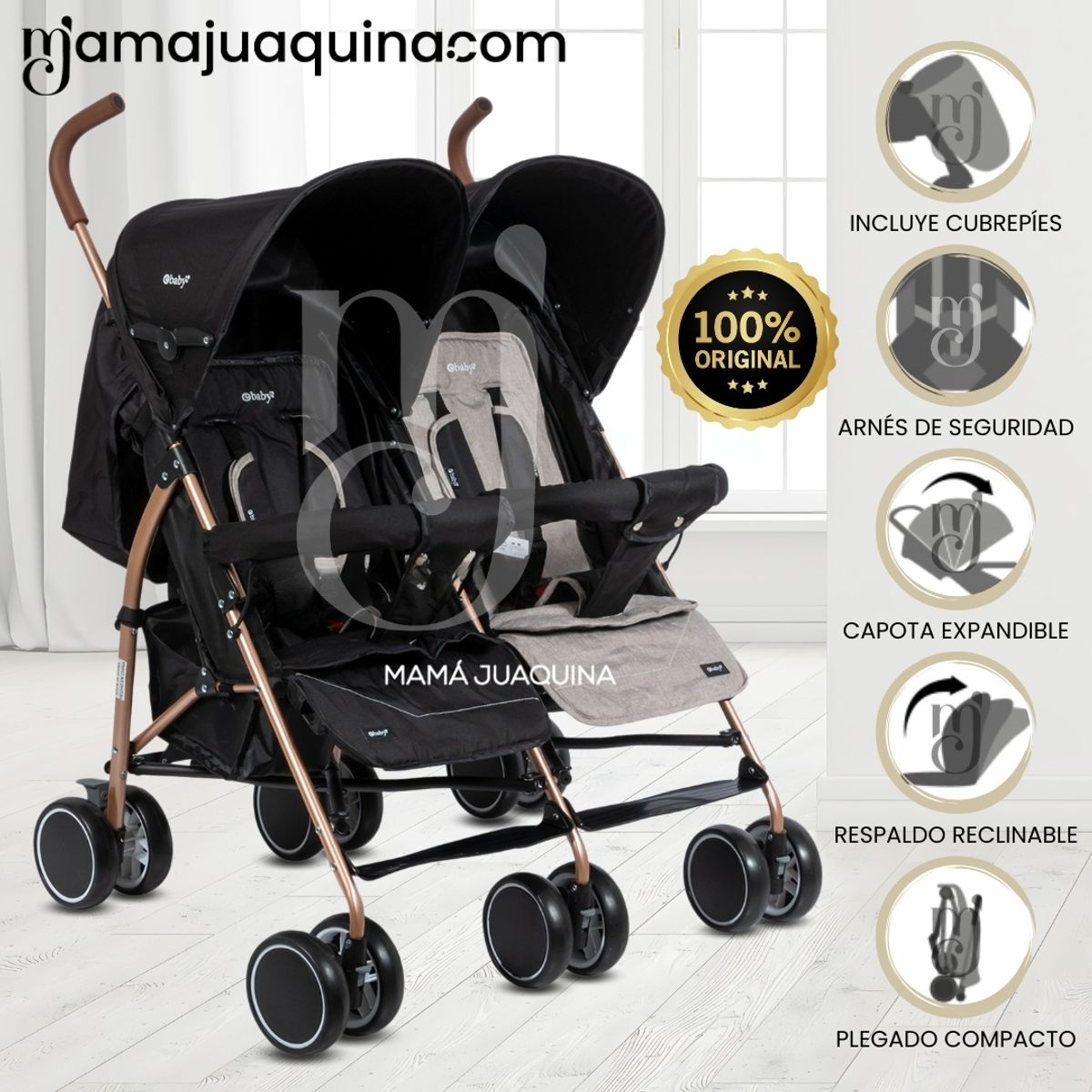 EBABY - Coche Bastón Mellicero «SAME» Edición Limitada Beige
