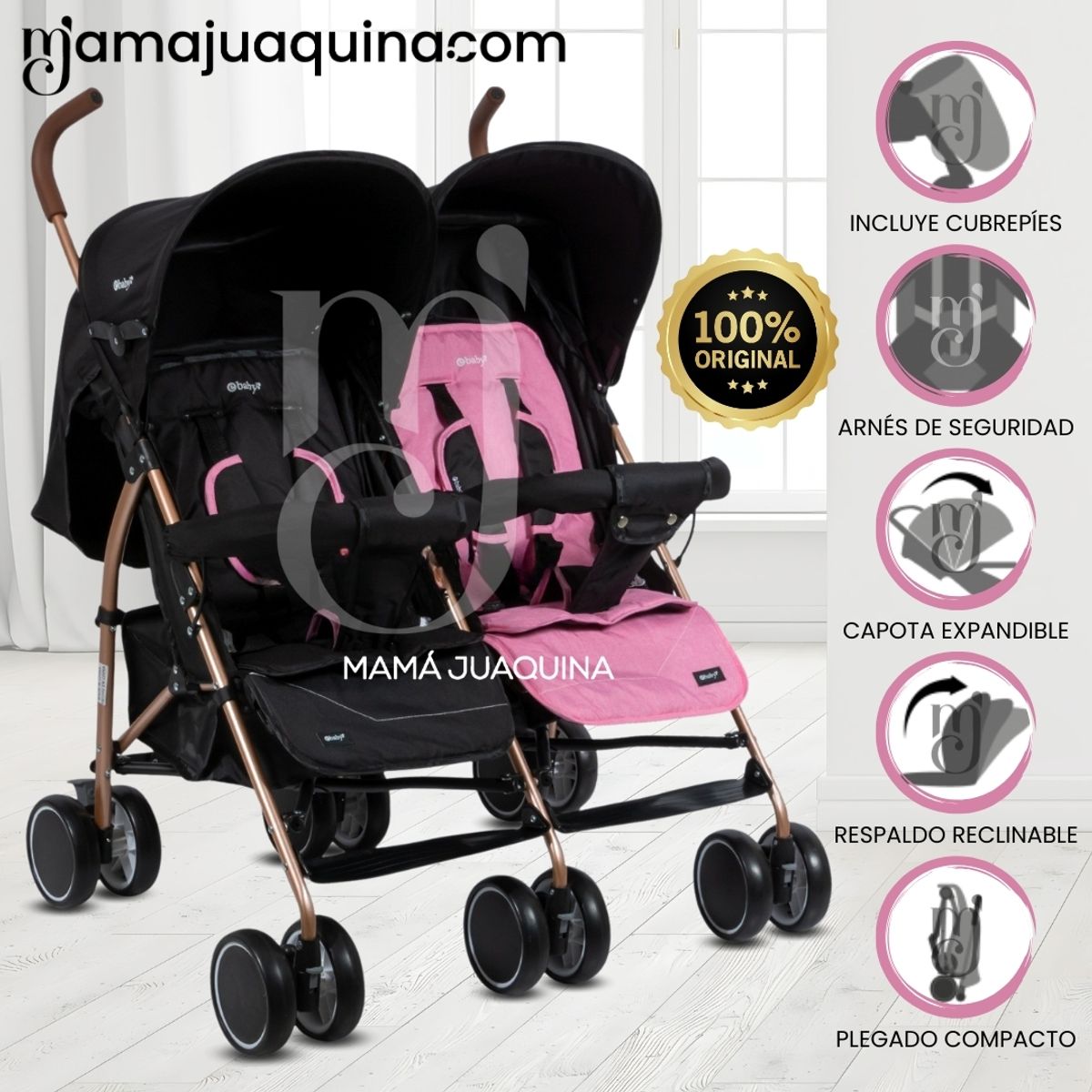 EBABY - Coche Cuna Mellicero «SAME» Edición Limitada Pink
