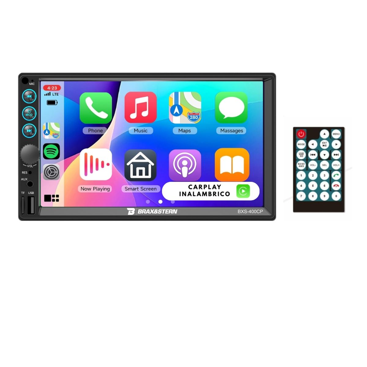 GENERICO - Autoradio Brax&Stern Con Carplay Mirrorlink BT USB 7 Pulg HD BXS-400