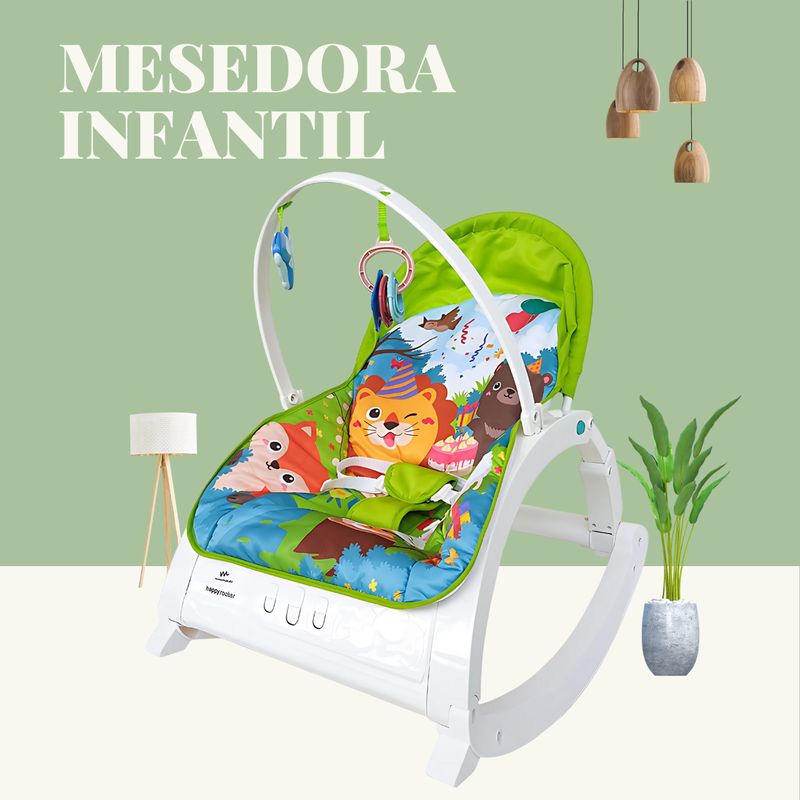 SM - SILLA MECEDORA VIBRADORA MUSICAL GRANDE VERDE