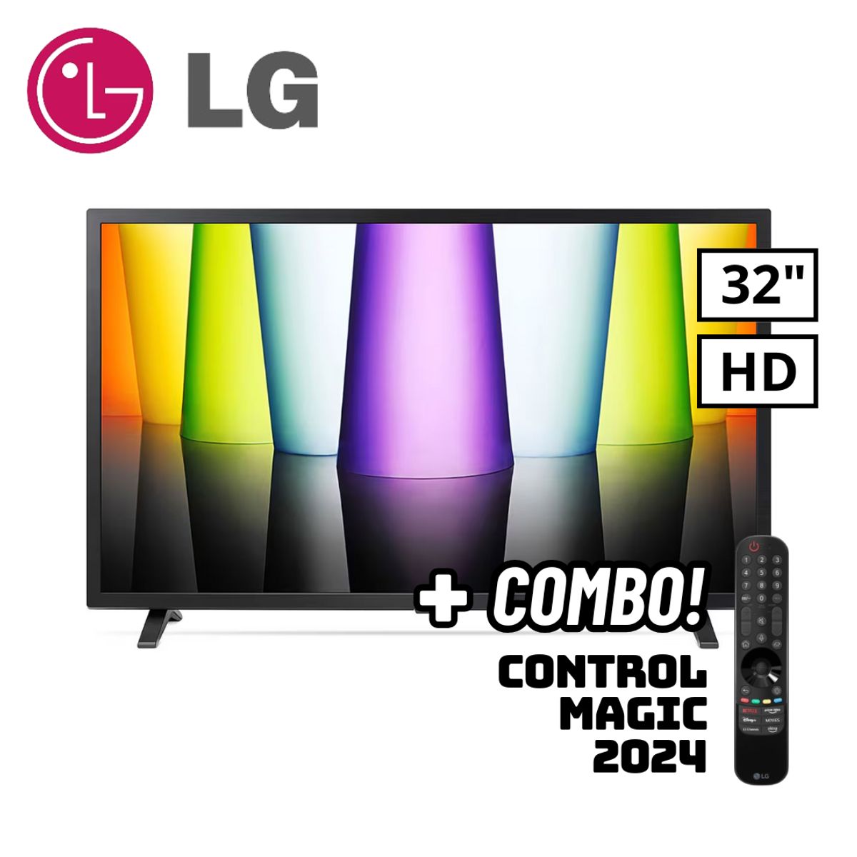 LG - TELEVISOR LG 32 SMART TV WEBOS HUB HD LED - 32LQ600BPSA + CONTROL MAGIC 2024