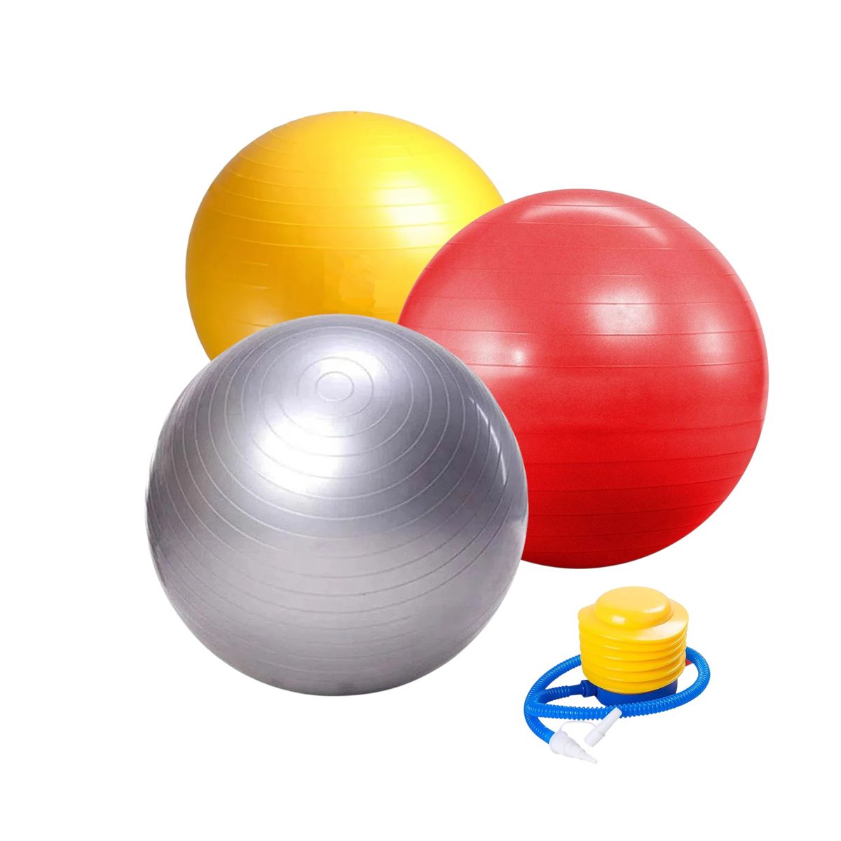 HOLGU - Pelota Pilates De Gimnasio 65cm + Inflador Color PLOMO