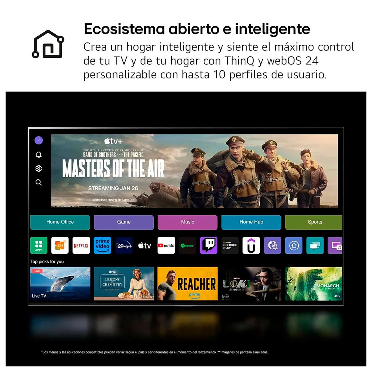 LG - Televisor LG 32 LED Smart TV WebOS HD con ThinQ AI 32LR600BPSC
