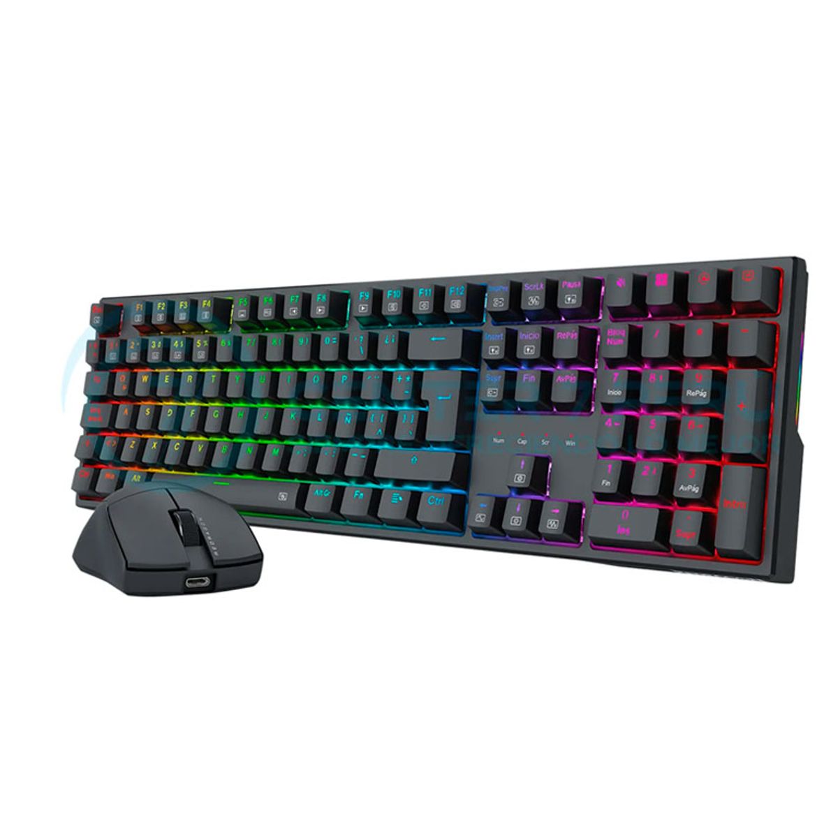 REDRAGON - Combo Redragon S146-SP Teclado Mecánico K668RGB + Mouse M724 Black