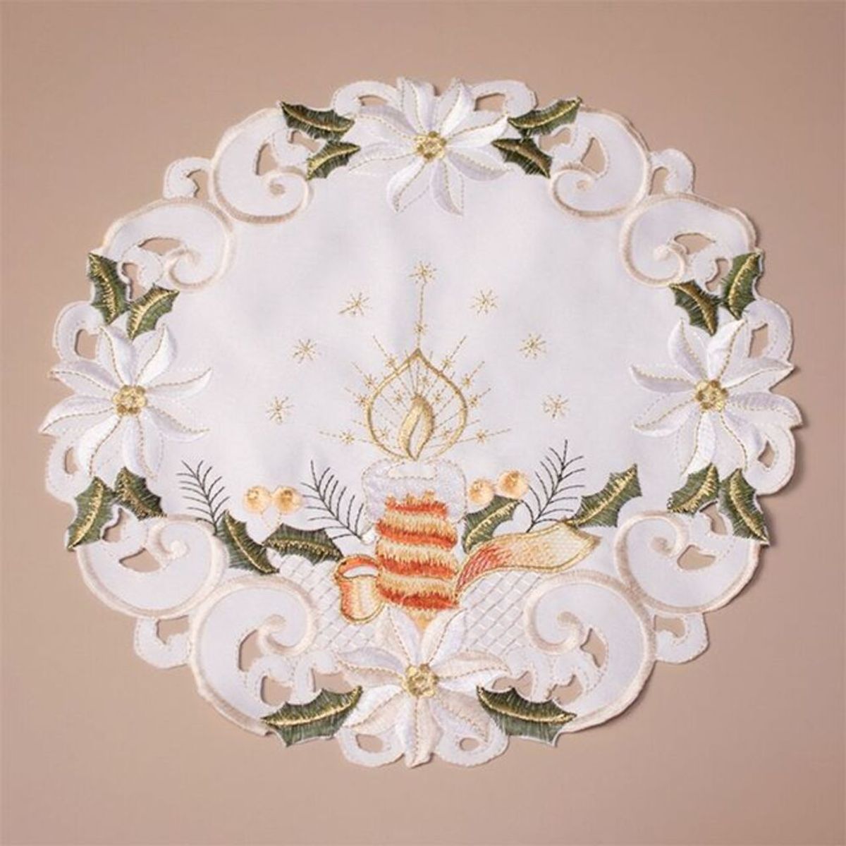 PANORAMA HOGAR - Tapete Redondo De Poliester Blanco 3048Cm