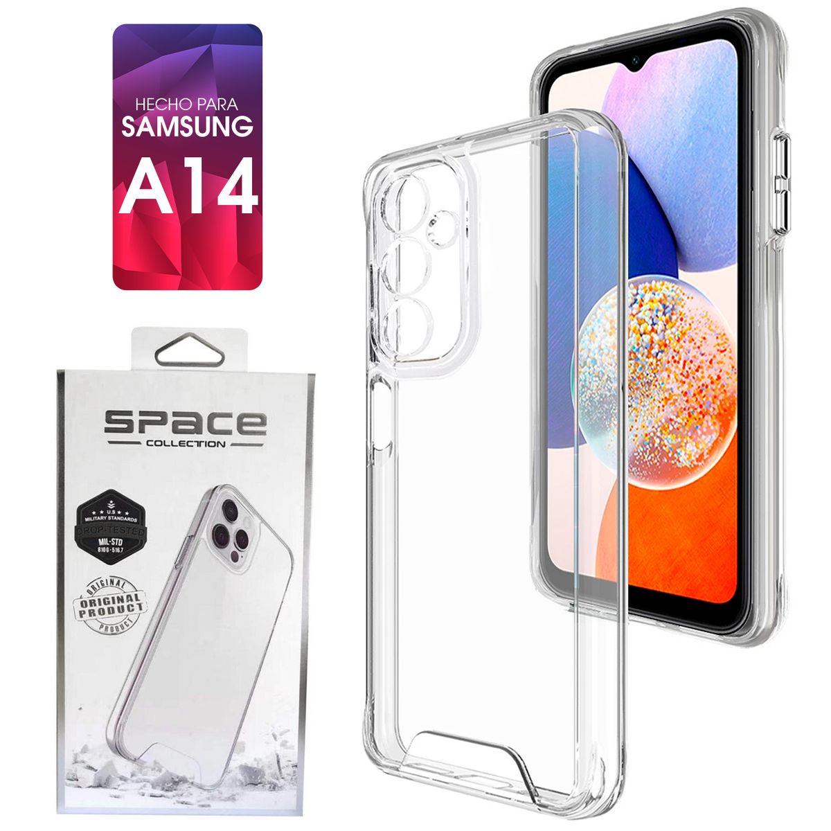 SPACE - Case Space Para Samsung A14 Transparente