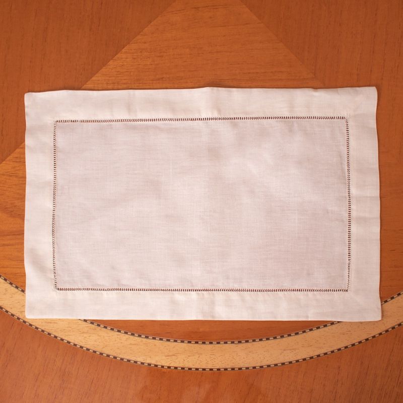 PANORAMA HOGAR - Tapete Rectangular Bordado De Lino 46Cm