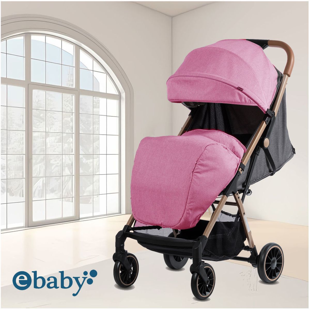 EBABY - Coche Maleta para Bebé «SOFI» De Fácil Plegado Pink