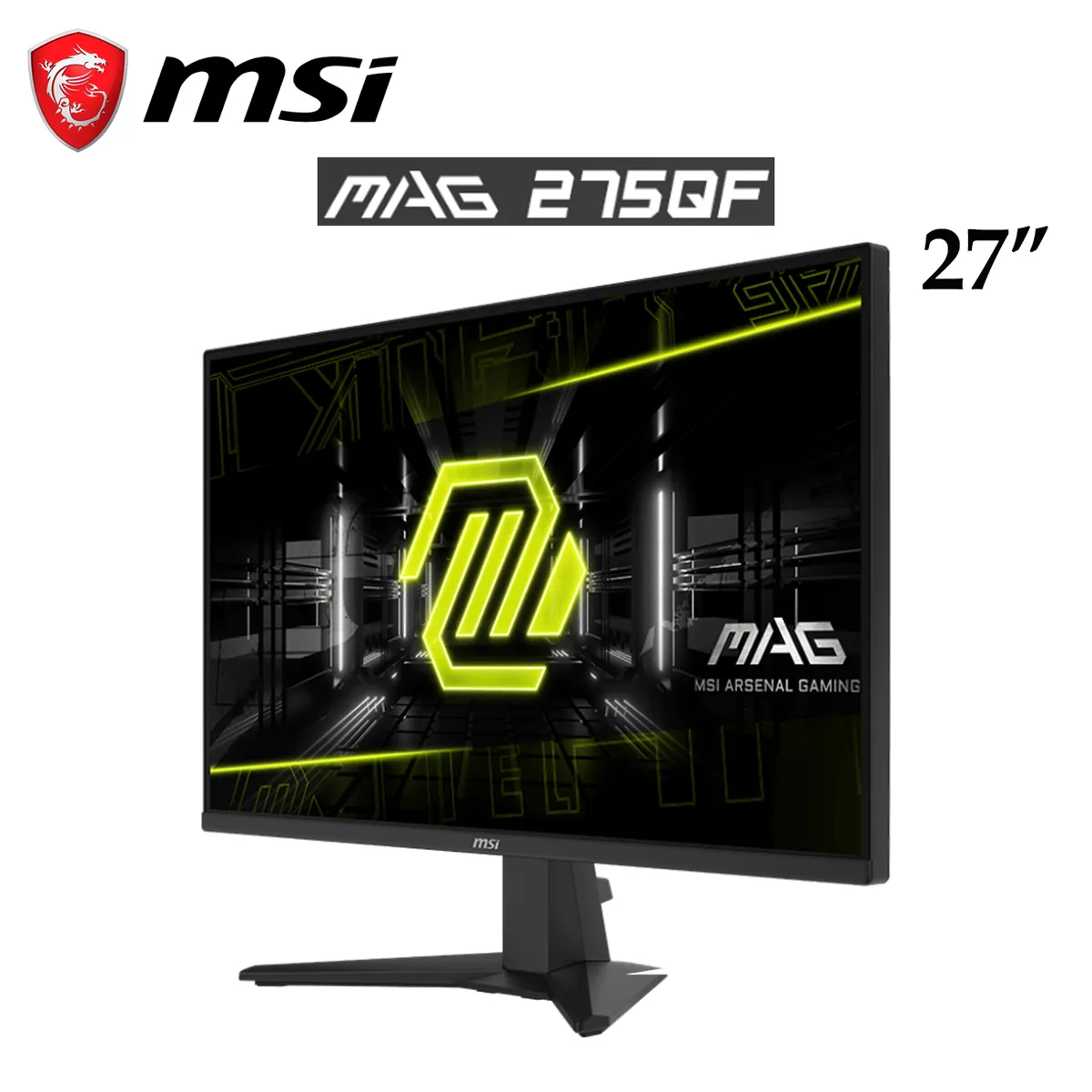 MSI - MONITOR GAMER MSI MAG-275QF, 27" WQHD RAPID IPS, 180 HZ, 0.5 MS, NEGRO