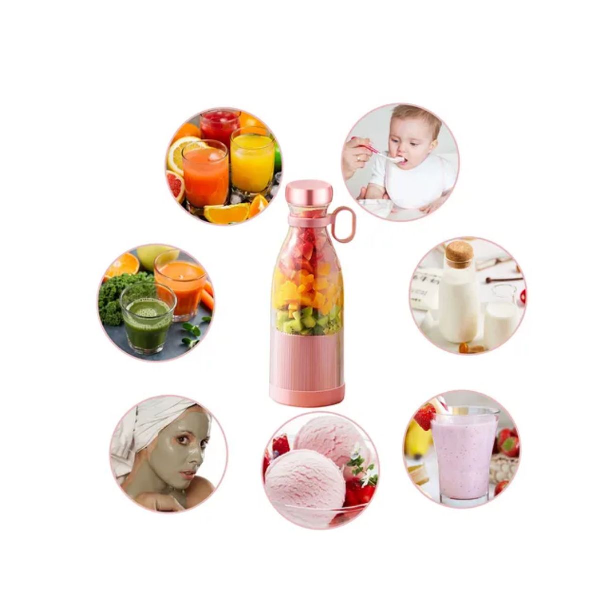 GENERICO - MINI LICUADORA PORTÁTIL RECARGABLE