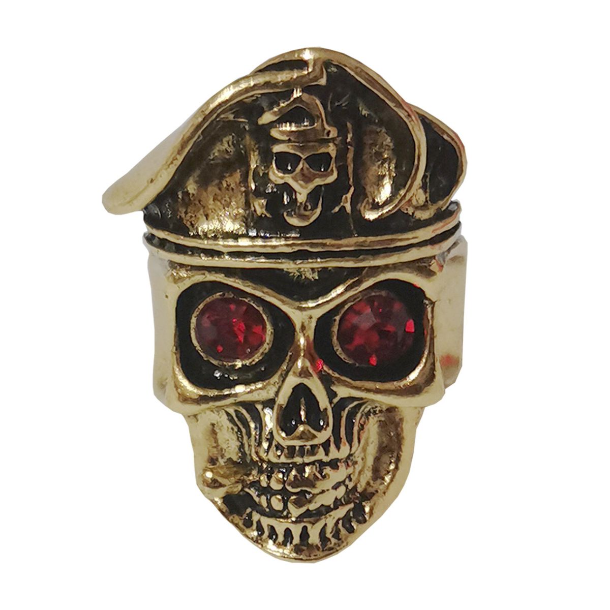 GENERICO - Anillo De Acero inoxidable Calavera craneo Dorado