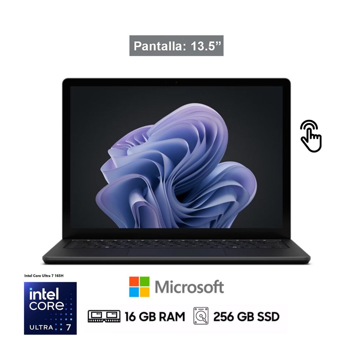 MICROSOFT - Laptop Microsoft SURFACE 6 ZJV00001 Intel Core Ultra 7 165H 16GB 256 Tactil Negro