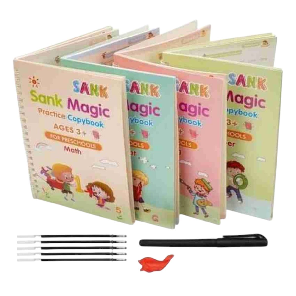 OEM - Pack 4 Libros Mágicos Montessori Reutilizables Para Niños