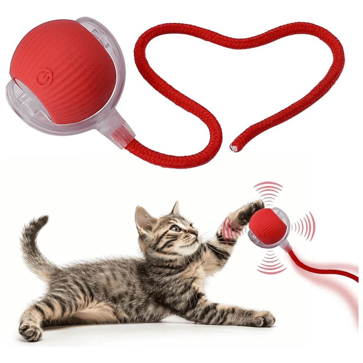 GENERICO - PELOTA SMART CON COLA PARA GATOS INTERACTIVA RECARGABLE