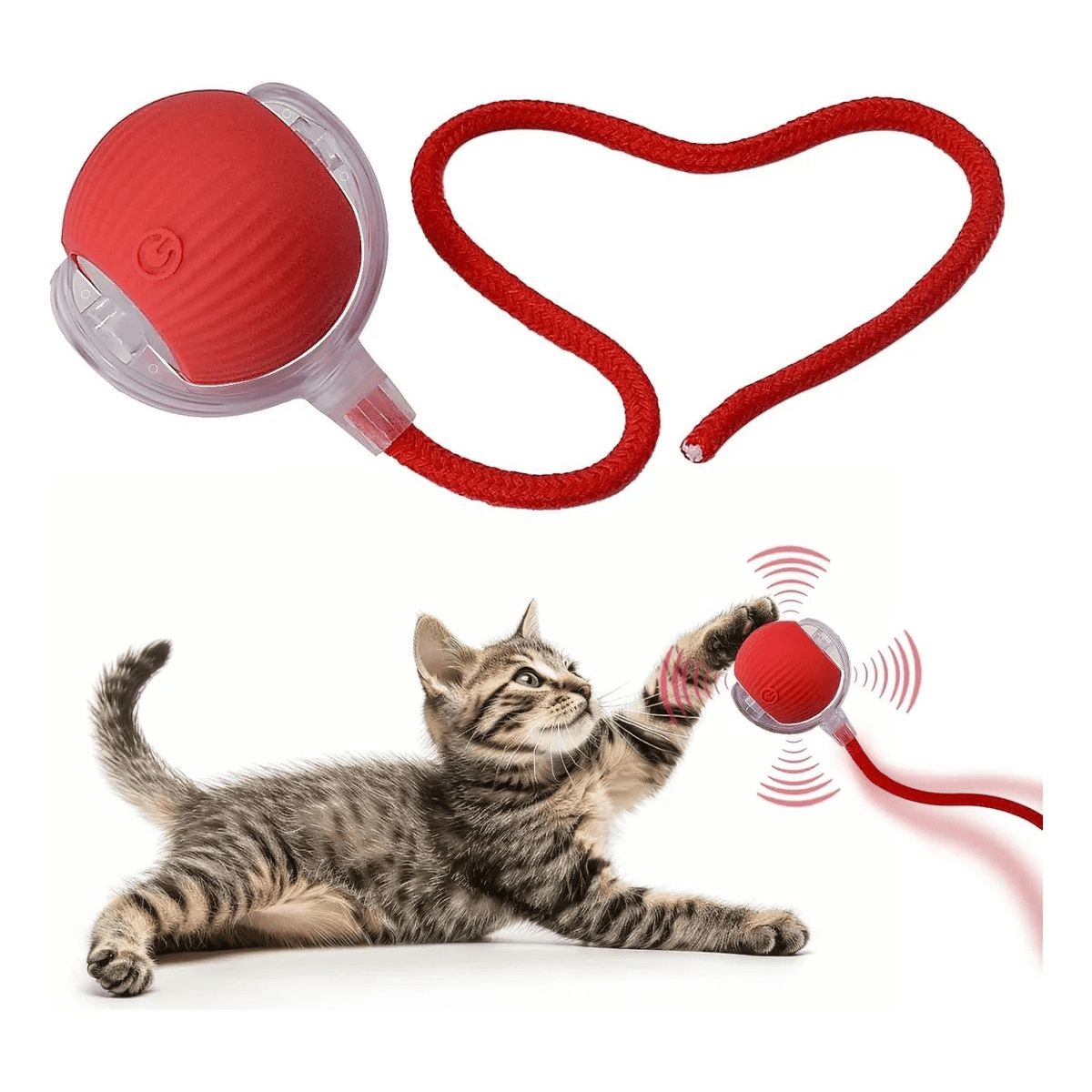 GENERICO - PELOTA SMART CON COLA PARA GATOS INTERACTIVA RECARGABLE
