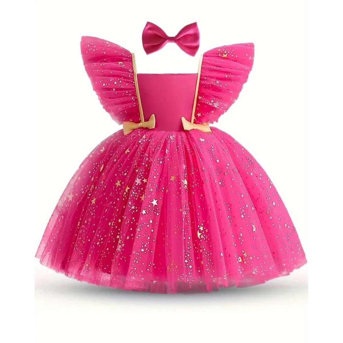 GENERICO - Vestido Mariposas Niña Talla 8 + Lazo