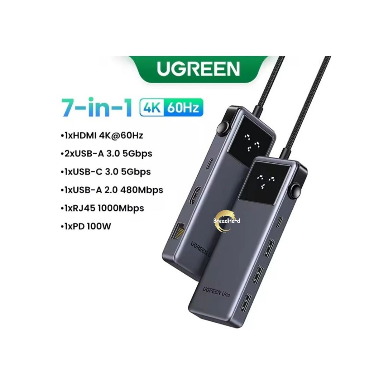 UGREEN - Hub Adaptador Usb Tipo C 7 En 1 Ugreen Mac Macbook Windows 45155