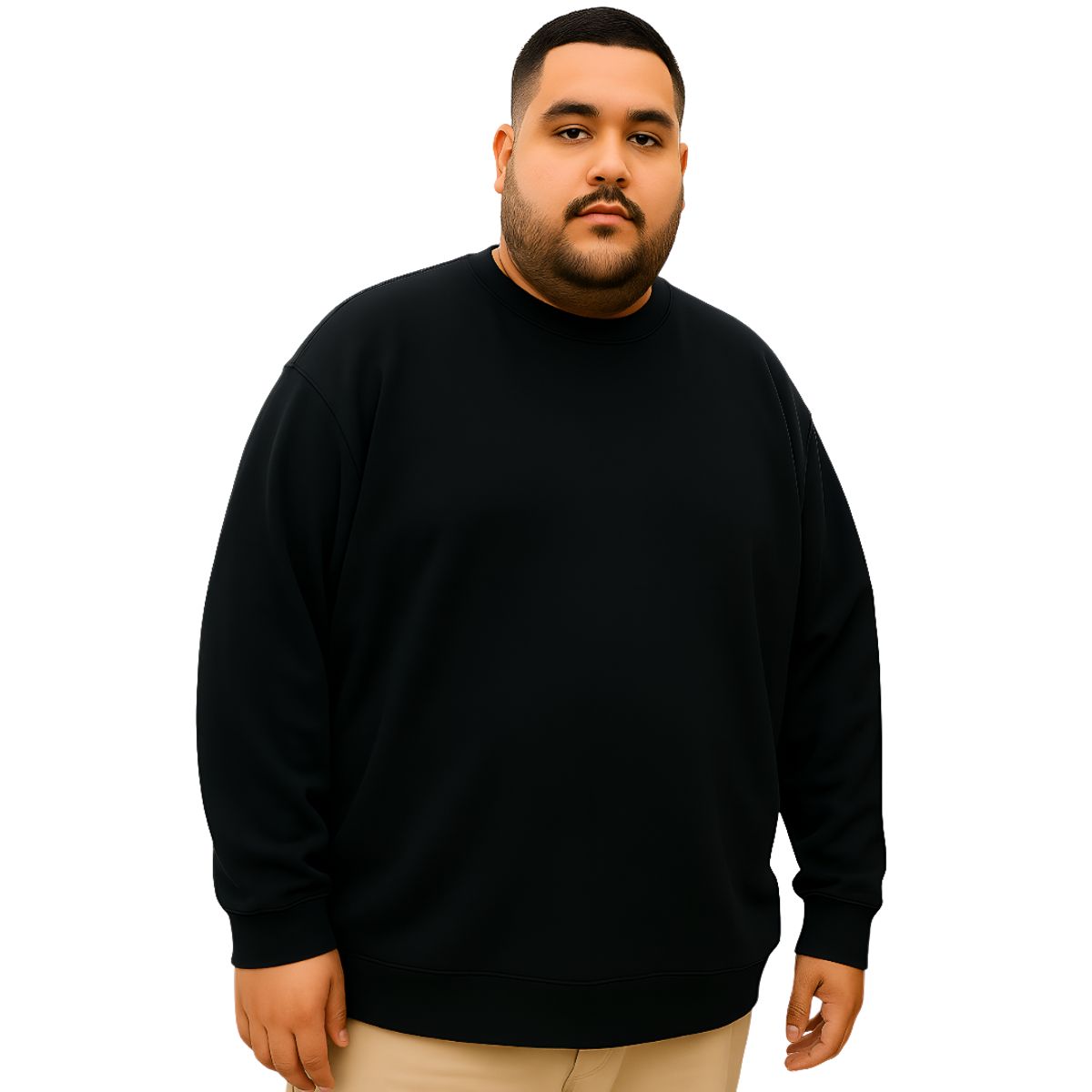 GENERICO - Polera Hombre Básica Negro Talla Extra Grande