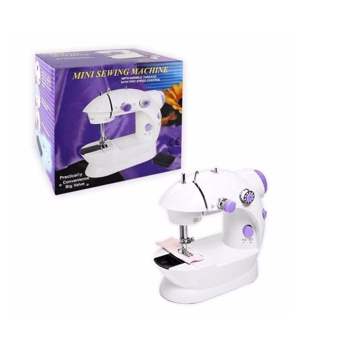 GENERICO - Mini Maquina de coser portatil pila y corriente pedal