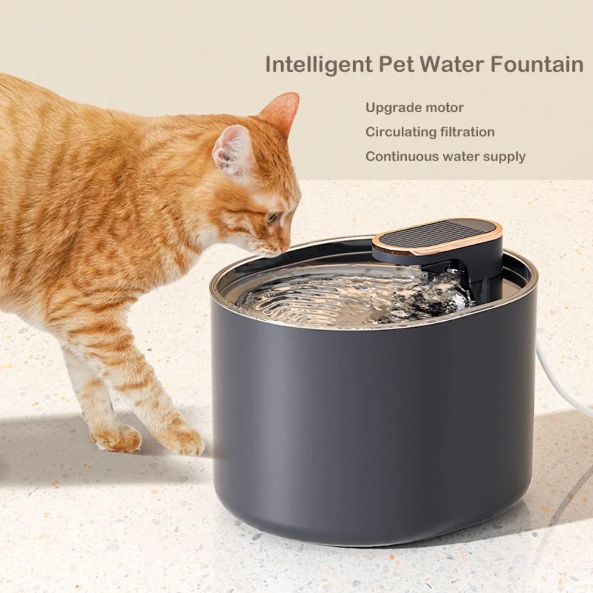GENERICO - FUENTE DE AGUA PILETA PARA GATO MASCOTA AUTOMATICA NEGRA