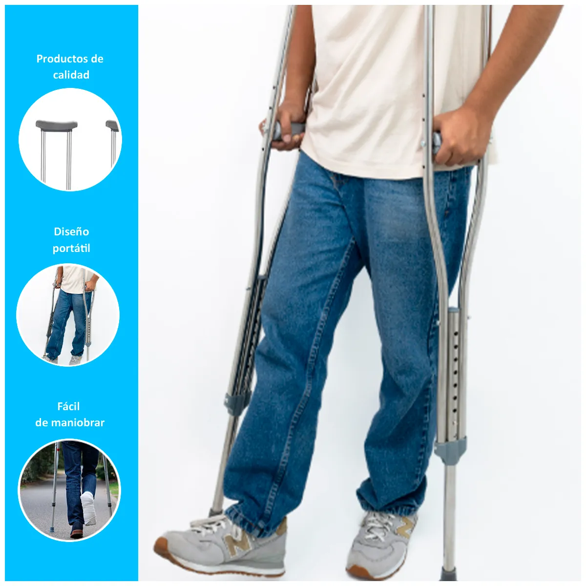 GENERICO - Muletas Aluminio Care 1 Par Plomo