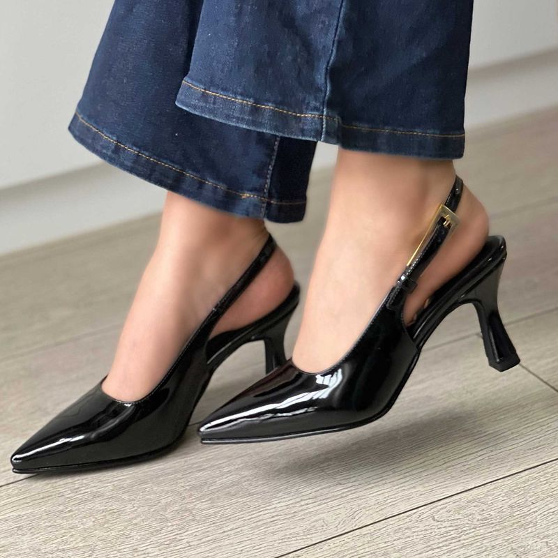 GENERICO - STILETTOS NEGRO CHAROL TACO 7 FRIDA