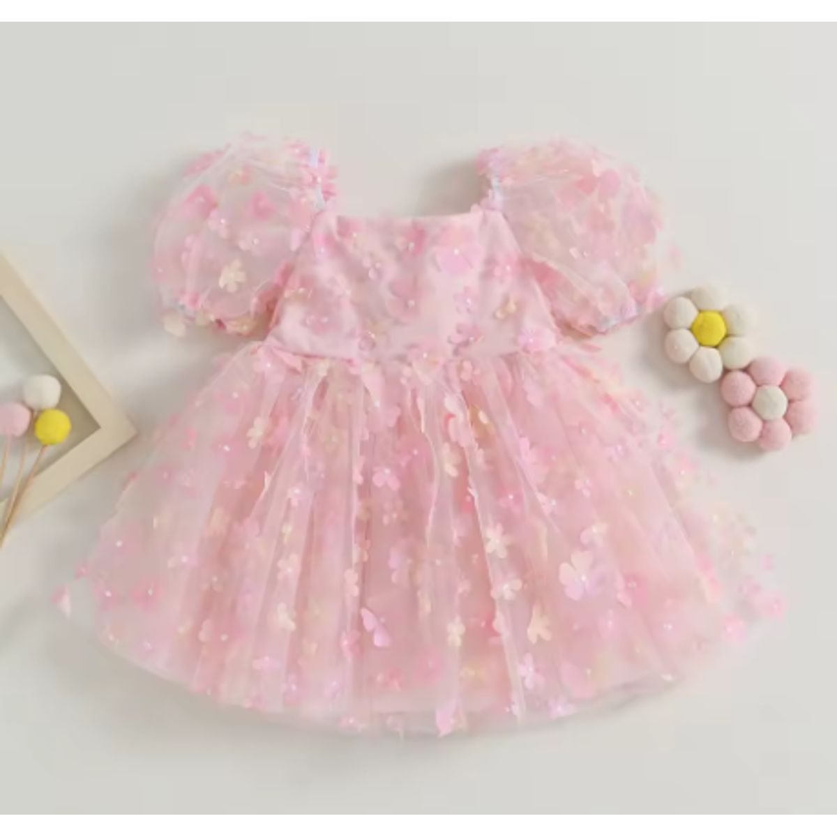 GENERICO - Vestido Niña Flores Rosado Talla 4