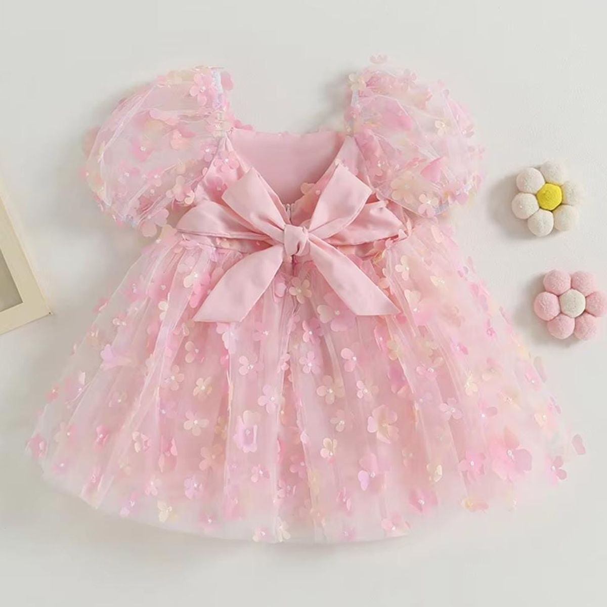 GENERICO - Vestido Niña Flores Rosado Talla 4