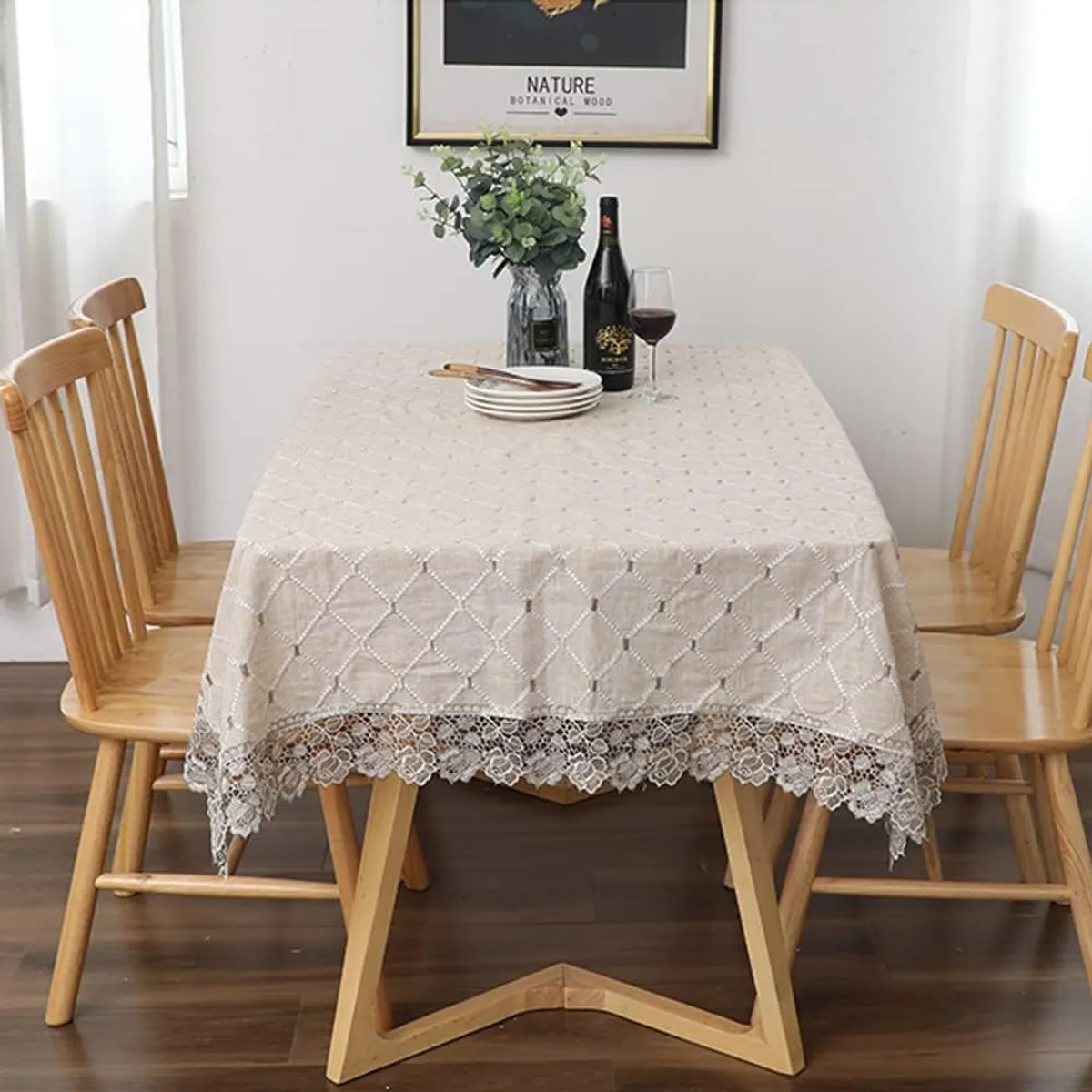 PUREPOWER - Mantel Encaje Cuadros 130x180cm