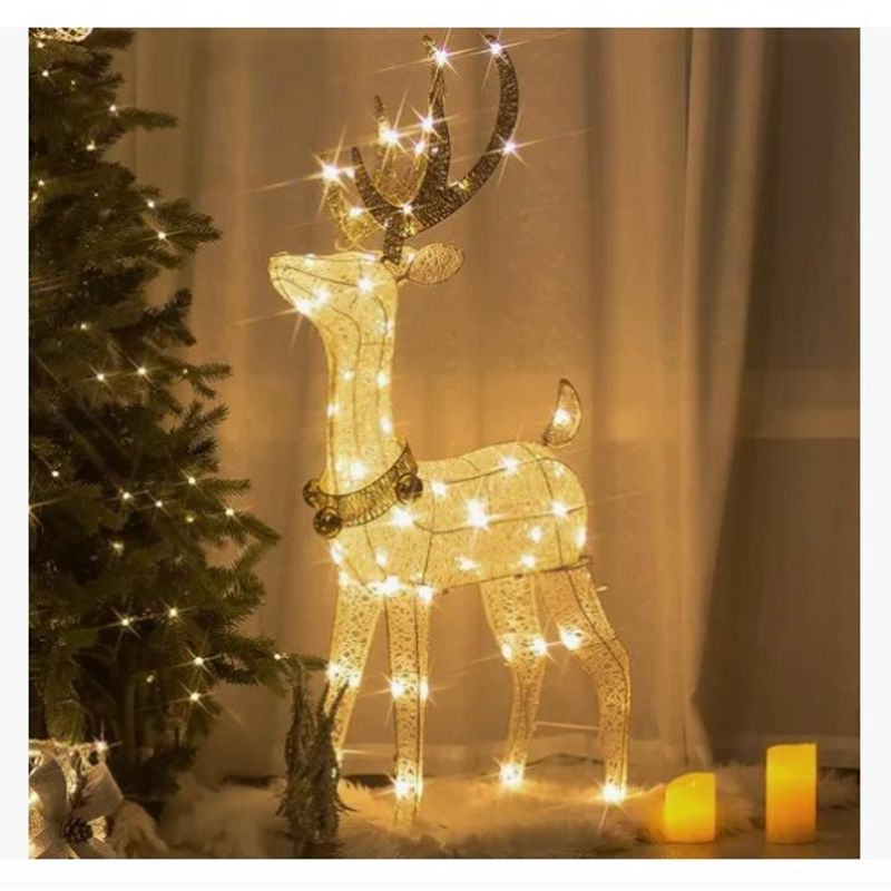 GENERICO - Reno led navidad elegante grande Blanco