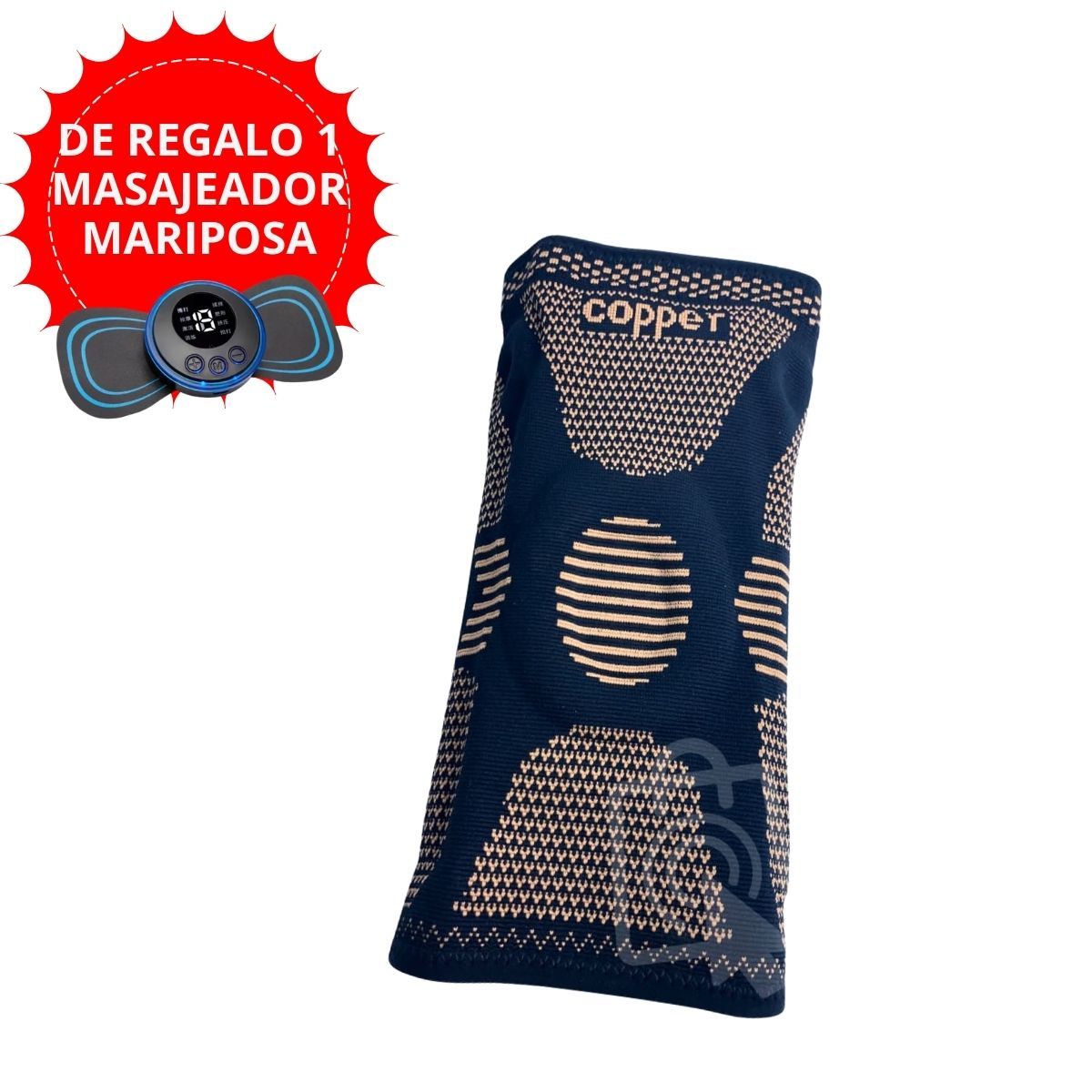 GENERICO - RODILLERA COPPER CON GEL Y VARILLAS LATERALES TALLA L UNIDAD