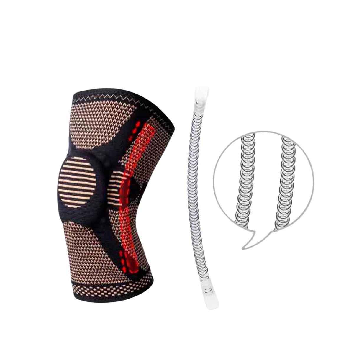 GENERICO - RODILLERA COPPER CON GEL Y VARILLAS LATERALES TALLA M UNIDAD