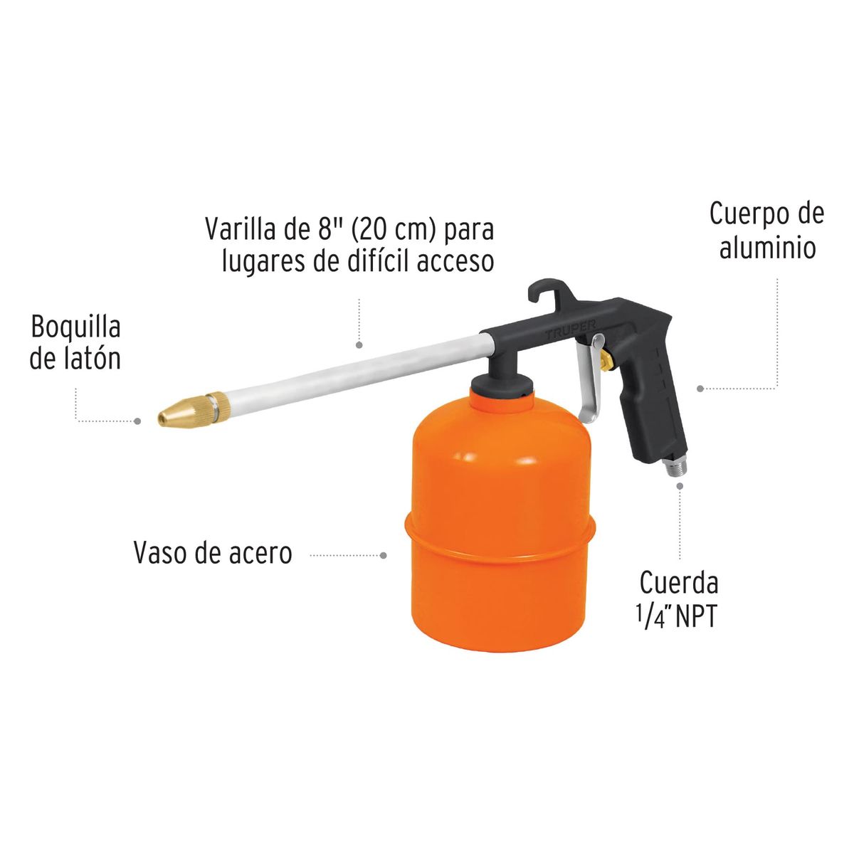 Truper - Pistola para limpieza de motores de 900 ml