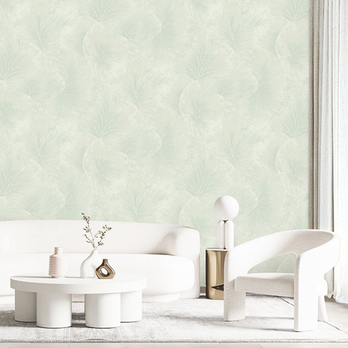 DECOMOA - Papel tapiz decorativo Breezy wave Verde 5m2