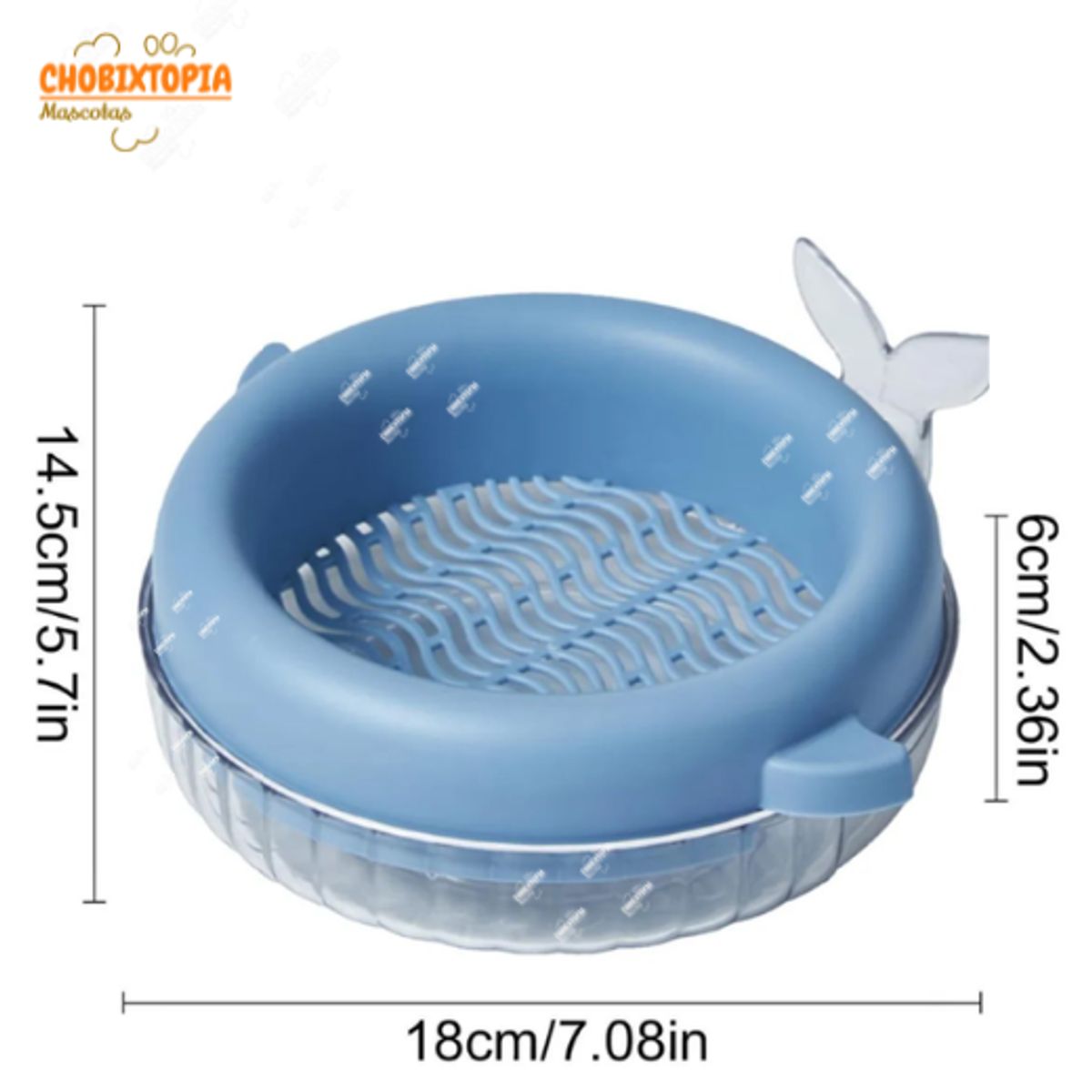 GENERICO - HIERBA GATERA MACETA BALLENITA - PARA GATOS - CELESTE