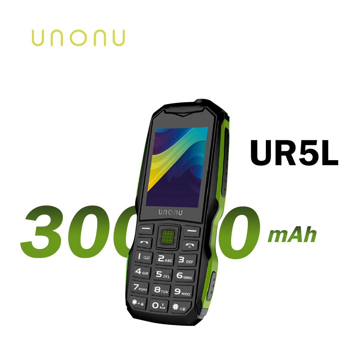 UNONU - UNONU UR5L TELÉFONO ROBUSTO Y A TODO TERRENO COLOR VERDE 4G