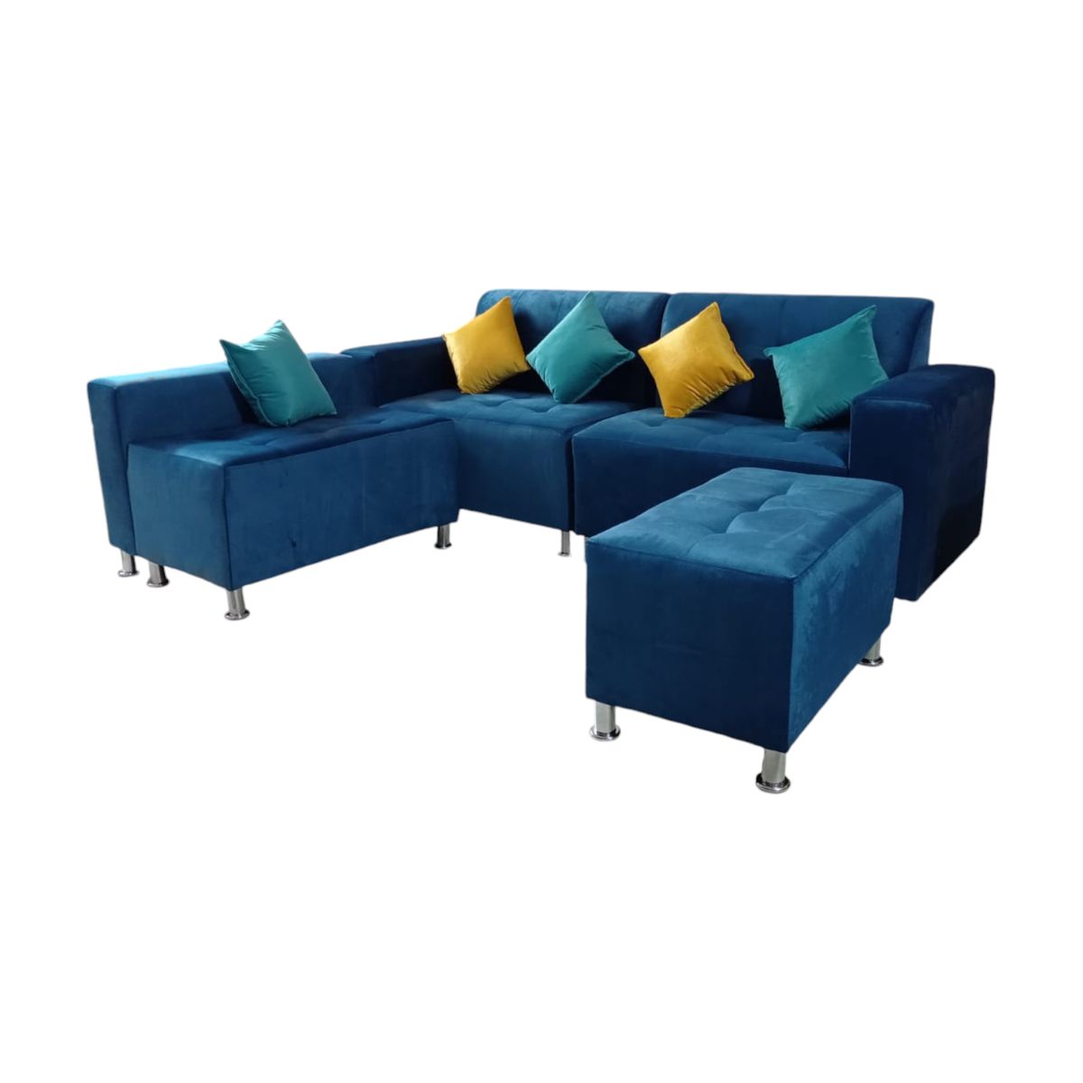 GENERICO - mueble seccional Londres 3 cuerpos 1 banqueteta 5 cojines de rgalo